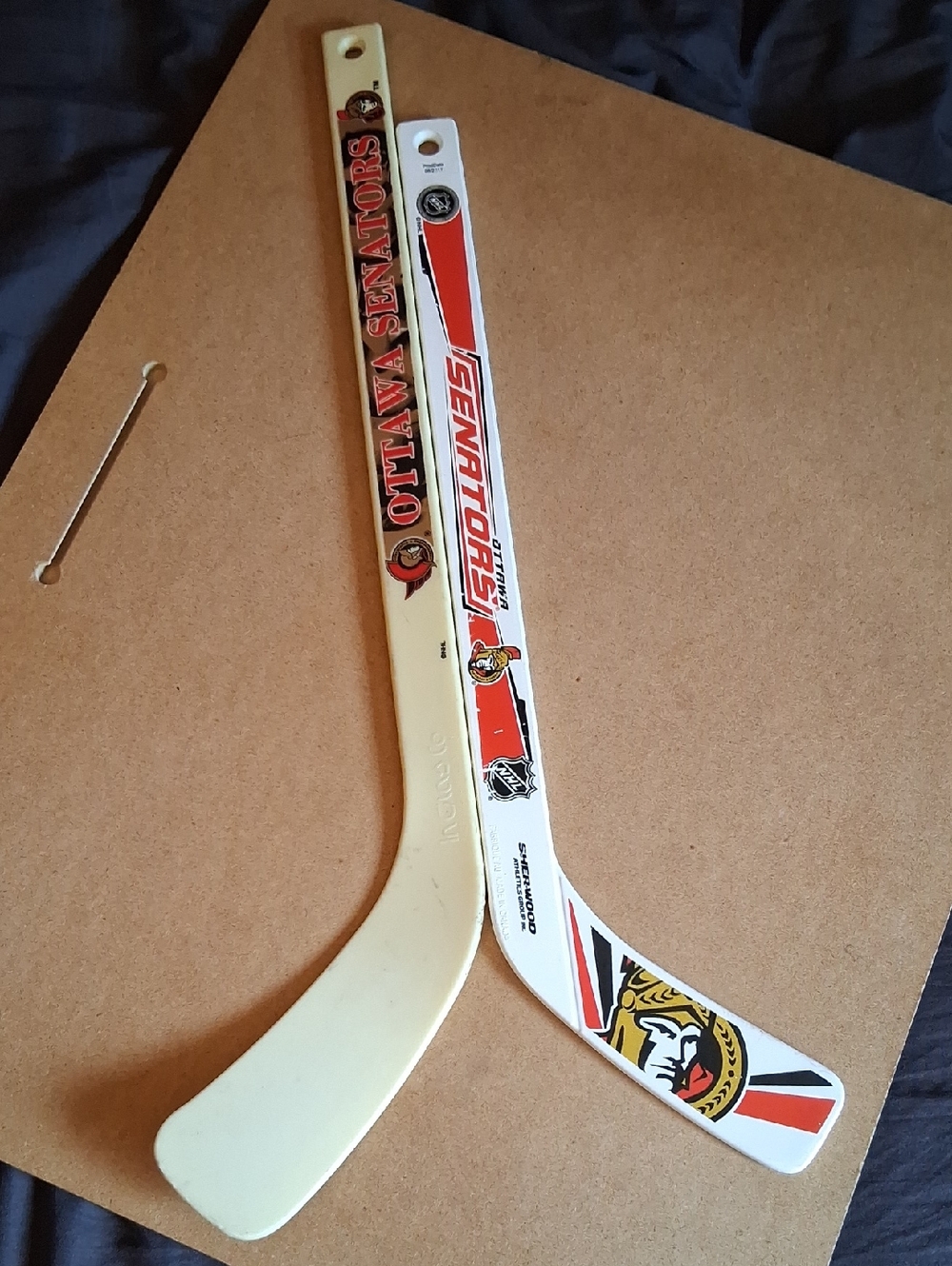 Ottawa Senators Mini Hockey Sticks - Red, White, Cream
